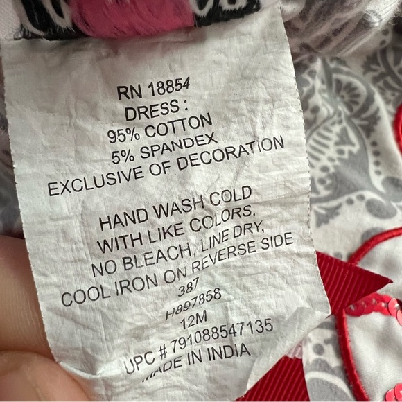 Counting Daisies Christmas Candy Cane Dress Baby Girls 12 months - Picture 6 of 7